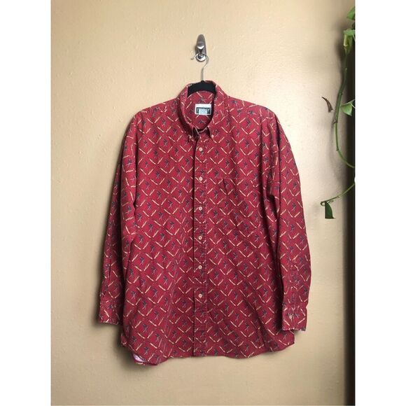 90'S IVY Club Golf PRINT BUTTON DOWN SHIRT Size XL - Picture 2 of 11